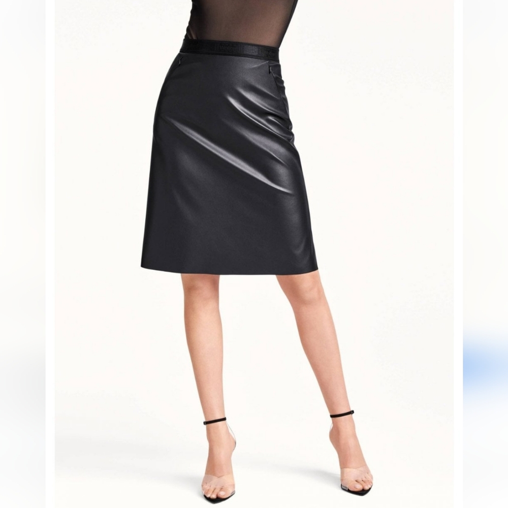 Wolford Faux Leather A-Line Skirt Size 4